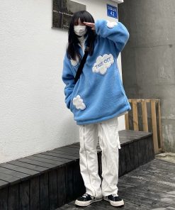 High Neck Loose Cloud Lamb Fleece Coat - Thick Versatile Sweatshirt in Japanese and Korean Style Trend