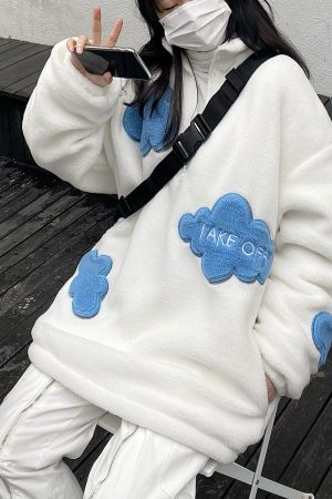 High Neck Loose Cloud Lamb Fleece Coat - Thick Versatile Sweatshirt in Japanese and Korean Style Trend