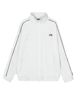 High Neck Loose Sports Jacket for Women - Vintage American Style Casual Cardigan Hoodie - Autumn Trendy Fashion Outerwear