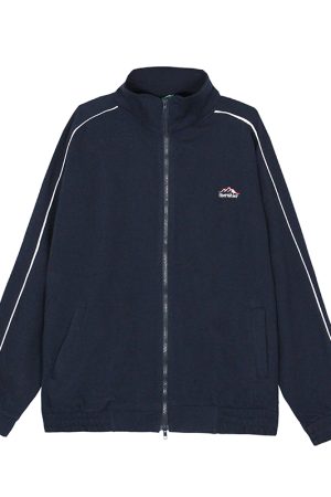 High Neck Loose Sports Jacket for Women - Vintage American Style Casual Cardigan Hoodie - Autumn Trendy Fashion Outerwear