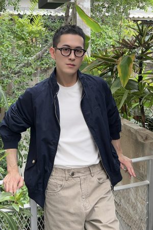 High-Quality Dark Blue Korean Style Stand Collar Jacket Windbreaker Men's Flight Suit for Spring Workwear