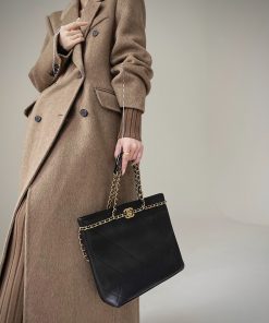 High-Quality Hazelnut Rum Long Double-Sided Wool Suit Coat in Sheep Wool and Yak Cashmere - Chic Layering for Fall/Winter