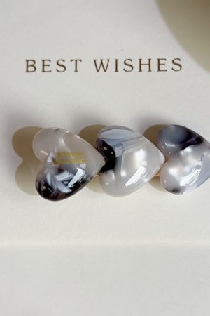 High-Quality Korean Love Heart Acetate Hairpin - Exquisite Gold Label Duckbill Side Clip for Stylish Bangs