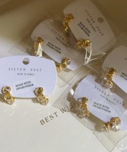 High-Quality Textured S925 Silver Needle Crystal Diamond Earrings - Korean Style Light Luxury Jewelry for Women