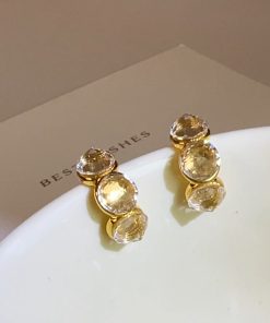 High-Quality Textured S925 Silver Needle Crystal Diamond Earrings - Korean Style Light Luxury Jewelry for Women