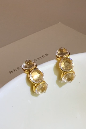 High-Quality Textured S925 Silver Needle Crystal Diamond Earrings - Korean Style Light Luxury Jewelry for Women