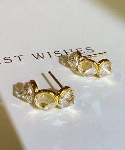 High-Quality Textured S925 Silver Needle Crystal Diamond Earrings - Korean Style Light Luxury Jewelry for Women
