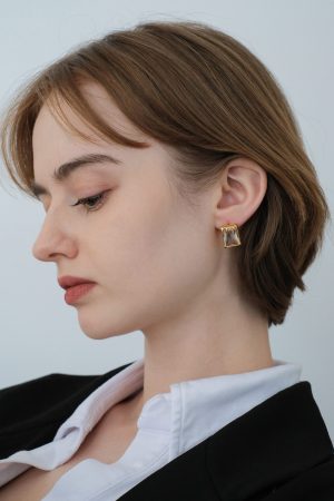 High-Quality Ultra-Shiny Square Zircon Earrings for Women - Lava Square Diamond Ear Clips & Studs in 925 Silver