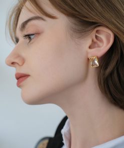 High-Quality Ultra-Shiny Square Zircon Earrings for Women - Lava Square Diamond Ear Clips & Studs in 925 Silver