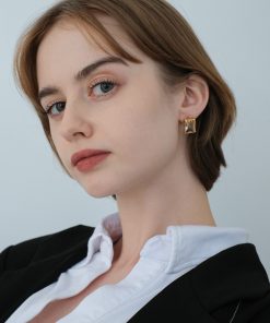 High-Quality Ultra-Shiny Square Zircon Earrings for Women - Lava Square Diamond Ear Clips & Studs in 925 Silver