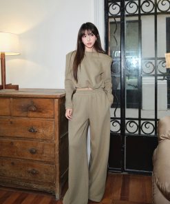 High-Quality Women's Drawstring Hoodie Set - Casual Long Sleeve Sweatshirt & Long Pants Outfit for Everyday Style