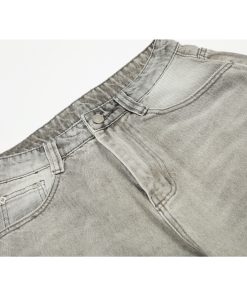 High Street American Style Wide-Leg Ripped Jeans with Splatter and Dirty Dye, Curved Knife Design, Summer Fashion for Trendsetters