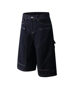 High Street Heavyweight Denim Shorts for Men, Reversible Workwear Capris, Lumberjack Style, Summer Fashion Essential