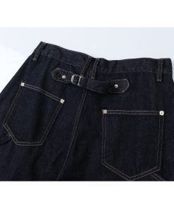 High Street Heavyweight Denim Shorts for Men, Reversible Workwear Capris, Lumberjack Style, Summer Fashion Essential