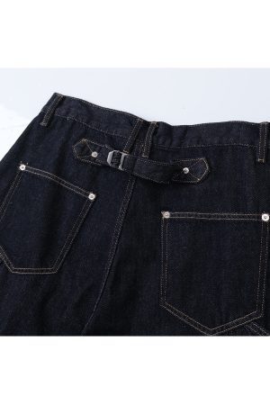 High Street Heavyweight Denim Shorts for Men, Reversible Workwear Capris, Lumberjack Style, Summer Fashion Essential