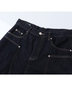 High Street Heavyweight Denim Shorts for Men, Reversible Workwear Capris, Lumberjack Style, Summer Fashion Essential