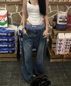 High Street Vintage Loose Draped Double Waist Pumpkin Spicy Girl Pants - Trendy Oversized American Style for Fall Fashion