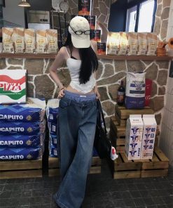 High Street Vintage Loose Draped Double Waist Pumpkin Spicy Girl Pants - Trendy Oversized American Style for Fall Fashion