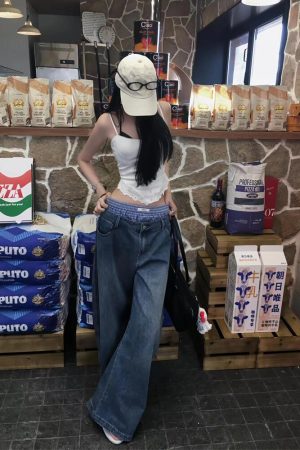 High Street Vintage Loose Draped Double Waist Pumpkin Spicy Girl Pants - Trendy Oversized American Style for Fall Fashion
