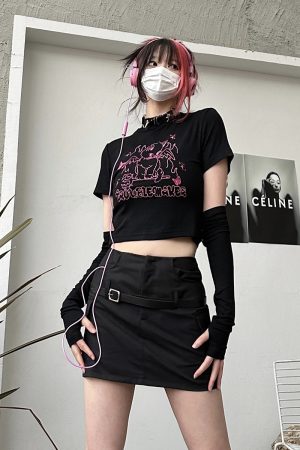 High Waist Bodycon A-Line Skirt with Belt - Summer College Style, Slimming Fit for Hot Girls, Trendy Summer Fashion