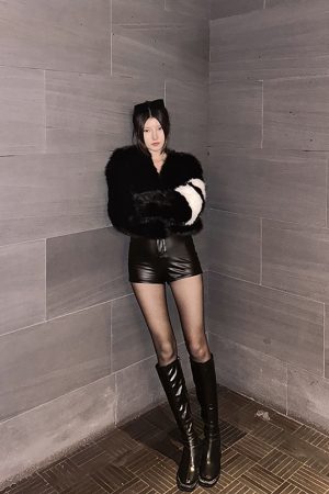 High Waist Leather Bodycon Shorts for Men - Slimming Straight Cut, Street Style, Sexy Long Leg Design