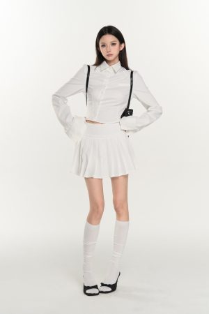 High Waist Pleated Skirt for Women - College Style Solid Color Versatile Slim Fit Short Skirt - Trendy Fashion for Students