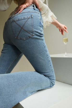 High Waist Retro Flared Pants - Elegant Slimming Wide Leg Jeans for a Versatile 90s-Inspired Look