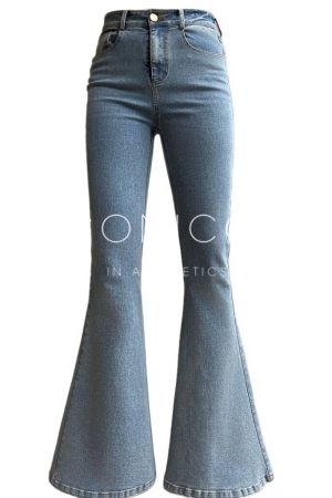 High Waist Retro Flared Pants - Elegant Slimming Wide Leg Jeans for a Versatile 90s-Inspired Look