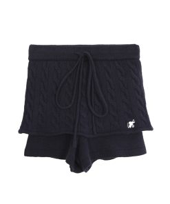 High-Waisted A-Line Knitted Short Skirt for Petite Sizes - Pleated Autumn/Winter 2025 Style