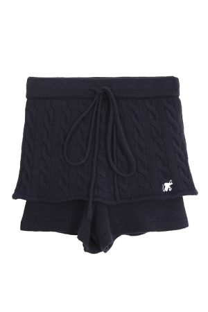 High-Waisted A-Line Knitted Short Skirt for Petite Sizes - Pleated Autumn/Winter 2025 Style