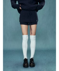 High-Waisted A-Line Knitted Short Skirt for Petite Sizes - Pleated Autumn/Winter 2025 Style