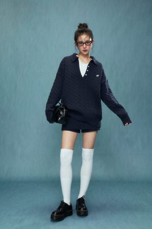 High-Waisted A-Line Knitted Short Skirt for Petite Sizes - Pleated Autumn/Winter 2025 Style