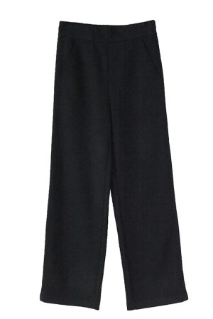 High-Waisted Acetic Acid Wool Wide-Leg Pants for Women - Autumn Winter Style, Draped, Loose-Fitting, Slimming Casual Long Trousers