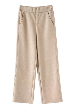 High-Waisted Acetic Acid Wool Wide-Leg Pants for Women - Autumn Winter Style, Draped, Loose-Fitting, Slimming Casual Long Trousers
