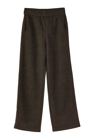 High-Waisted Acetic Acid Wool Wide-Leg Pants for Women - Autumn Winter Style, Draped, Loose-Fitting, Slimming Casual Long Trousers