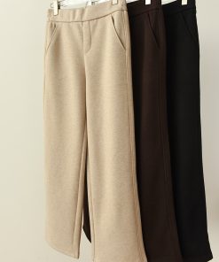 High-Waisted Acetic Acid Wool Wide-Leg Pants for Women - Autumn Winter Style, Draped, Loose-Fitting, Slimming Casual Long Trousers