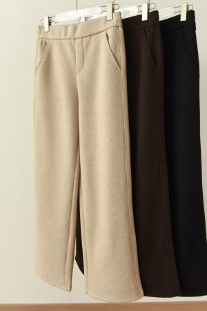 High-Waisted Acetic Acid Wool Wide-Leg Pants for Women - Autumn Winter Style, Draped, Loose-Fitting, Slimming Casual Long Trousers