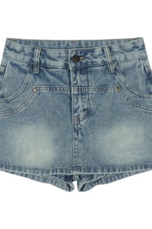 High-Waisted American Retro Washed Denim Mini Skirt for Women - Summer 2025 Sexy Bodycon Style