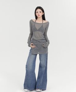 High-Waisted American Style Washed Wide-Leg Jeans for Women - Summer Loose Straight Pants, Slimming Versatile Long Trousers