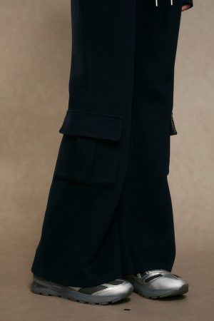 High-Waisted Black Wide-Leg Pants for Women - Casual Slim Straight Trousers for Autumn Winter 2025 Fashion