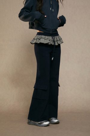 High-Waisted Black Wide-Leg Pants for Women - Casual Slim Straight Trousers for Autumn Winter 2025 Fashion
