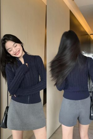High-Waisted Black Woolen Mini Skirt for Women - Elegant Bodycon Design, Versatile Autumn & Winter Fashion