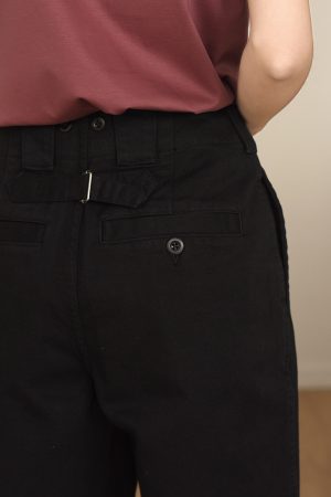 High-Waisted British Twill Cotton Paris Button Pants, Loose Straight-Leg Wide-Leg Jeans for Effortless Style