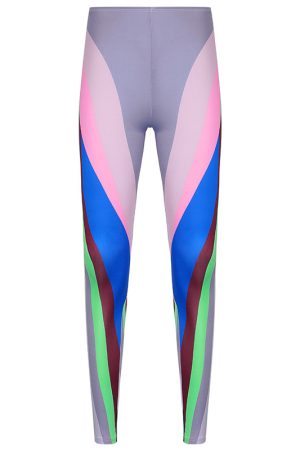 High-Waisted Color-Blocking Yoga Pants for Women - Casual Sports Fitness Long Pants - 2025 European American Style