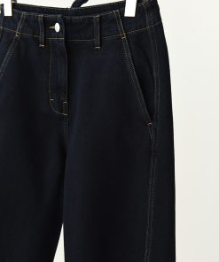 High-Waisted Fleece-Lined Banana Pants with Twisted Seam Design - Tapered Cropped Style for Autumn and Winter Fashion