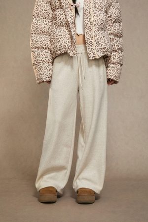 High-Waisted Fleece Wide-Leg Pants for Women - Casual Loose Trousers, Autumn Winter 2025, Cozy Lazy Style