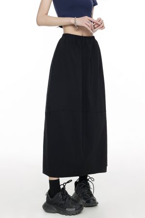 High-Waisted Korean-Style Floral Bud Midi Skirt for Women - Retro Slim-Fit Umbrella Skirt in Summer Lazy Style