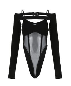 High-Waisted Long Sleeve Fitted Jumpsuit with Mesh Butterfly Print - European and American Style Spring/Summer 2025 Streetwear