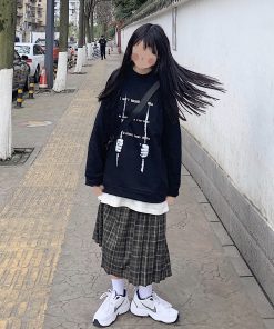 High-Waisted Plaid Pleated Skirt for Women, Retro Japanese A-Line Skirt, Mid-Length Spring Autumn Fashion, Slimming Style