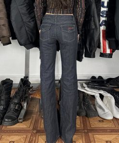 High-Waisted Straight Leg Jeans - Retro European American Street Style Casual Versatile Bottoms for 90s Y2K Fashion